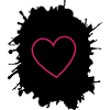 Neon Pink Heart Outline on Black