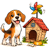 Beagle Hund Lustig Hundehaus Fun Design 