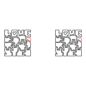 LOVE - Langue des signes I love you Noir