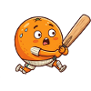 Funny Orange Doing Baseball Strike Cartoon