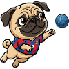 Funny Pug Handball Fan Number 7