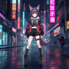 Night Fox in the Neon Quarter