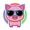 Kawaii Pig Rainbow Glasses