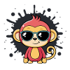 Monkey chic splash black glasses