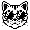 Cool cat with sunglasses