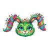 Buntes Blumenhasen – Gesicht