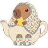 Teapot Capybara Starry Snuggle