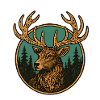 Hirsch im Wald Emblem