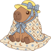 Moonlit Capybara with Starry Quilt