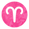Widder-Sternzeichen Rosa Marmorsymbol