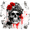 Rose Skull with Headphones
