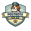 Postbote Hund Badge Motiv