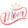 Crowned Mom Rainbow Script