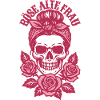 Vieille femme maléfique - Crâne - Roses - Diction