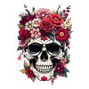 Floral skull with crown