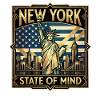 New York USA Statue of Liberty Vintage Style