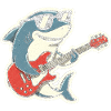 Shark Rock Guitarist Sticker