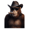 Cowboy gorilla with cigar