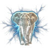 Lightning elephant with electric aura
