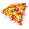 Wasserfarbene Pizzascheibe