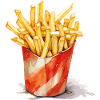 Akvarel pommes frites krus