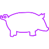 Neon Pig Contour Illustration