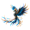Fire Blue Phoenix
