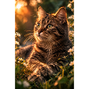 Cat at sunset