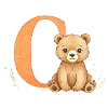 C Letter with Teddy Illustration