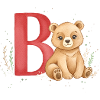 Bear and Letter B Child Motif