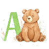 Alphabet Bear with Capital A