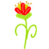Playful Red Flower Doodle Art