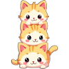 Trio de chatons empilés