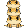 Stacked Gecko Trio Kawaii Print