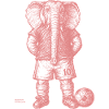 Elefant mit Fussball für helle Shirts