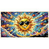 Sonne mit Sonnenbrille im Kosmos
