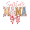 Softball Mama Coquette Leopard Bow