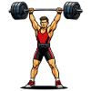 Weightlifter under the bar in strength