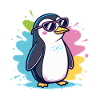 Bunter, cooler Ploppinguin mit Brille