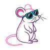 Mouse Retro Blue Glasses