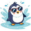 Penguin Sun Splash in Glasses