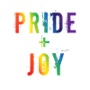 Conception typographique LGBTQ arc-en-ciel Pride Joy