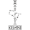 Gemini - Zwilling Sternzeichen - schwarz