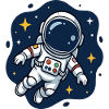 Astronaute cosmique dans la nuit étoilée