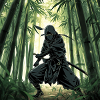 Ninja in the bamboo forest