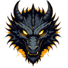 Schwarzer Drache Drachenkopf