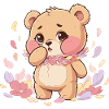 Delicate bear with flower wreath