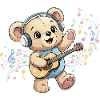 Cuddly Bear with Guitar Groove