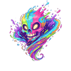 Neon Schädel Farbtaumel