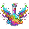 Bunte Alchemie Flaschen-Explosion